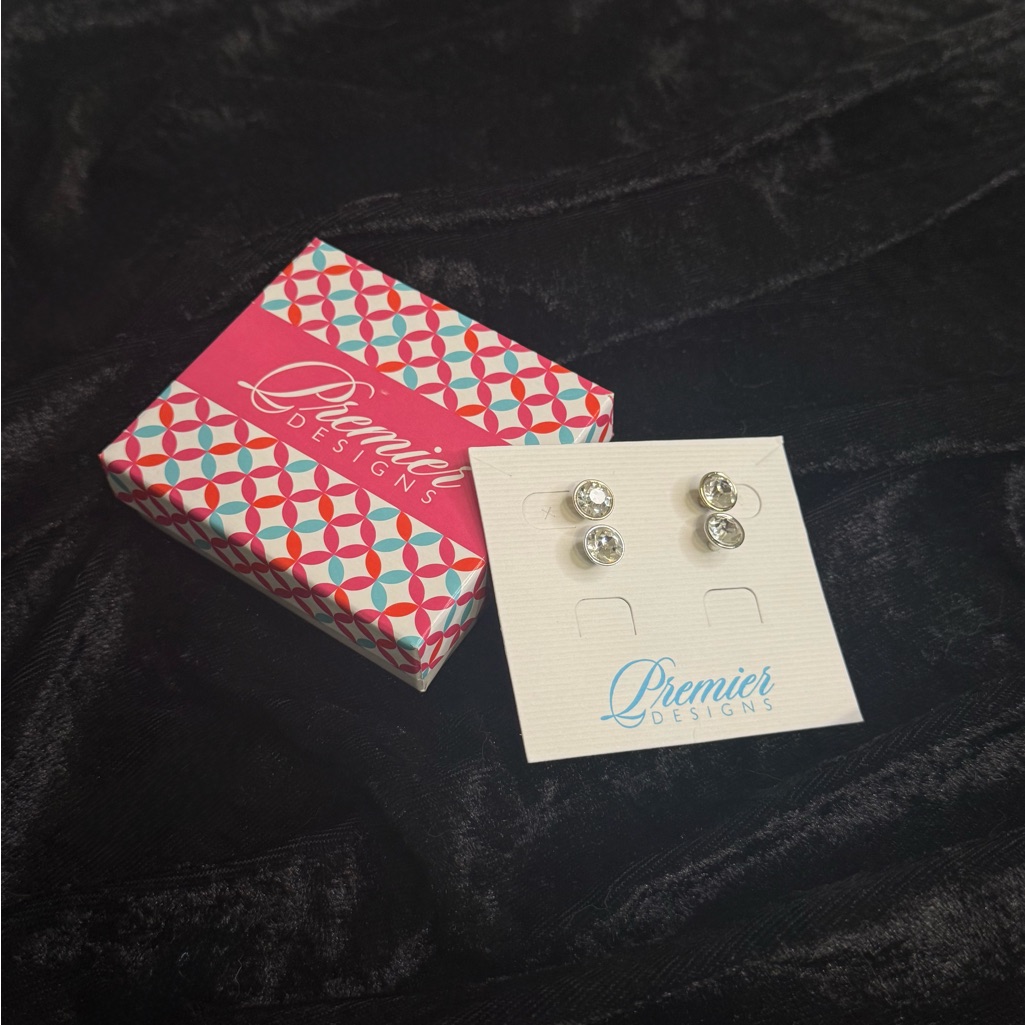 Premier Designs Shine Bright Sparkling Silver And Gold Earrings 15$